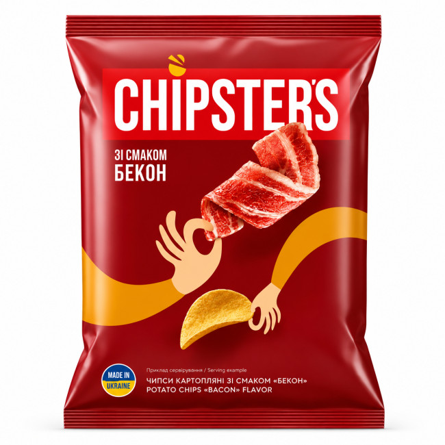 деталь Чипсы со вкусом бекона 100г CHIPSTERS