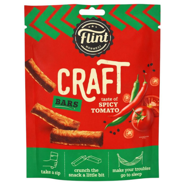 деталь Сухарики со вкусом пикантных томатов 80г Flint Craft Grenki