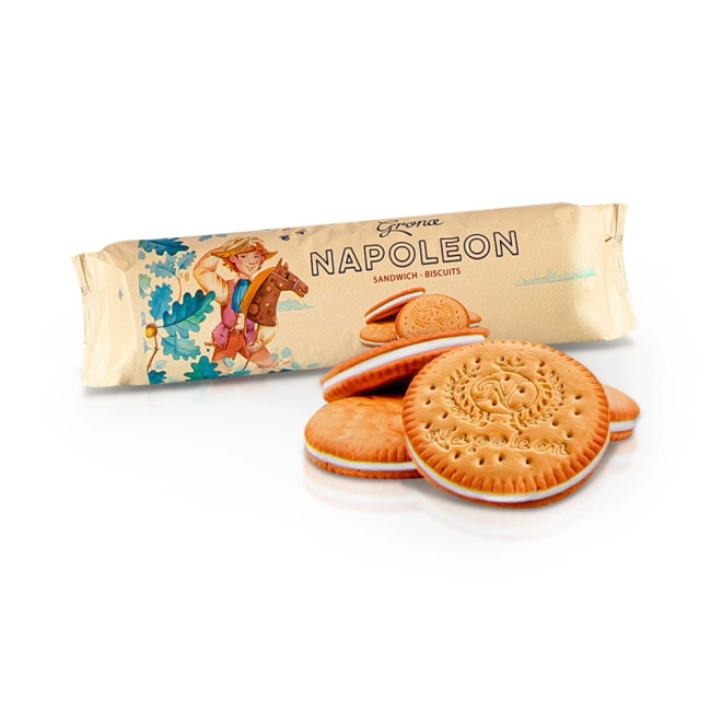 деталь Печенье-Сендвич с ванильной начинкой Наполеон 240г Grona