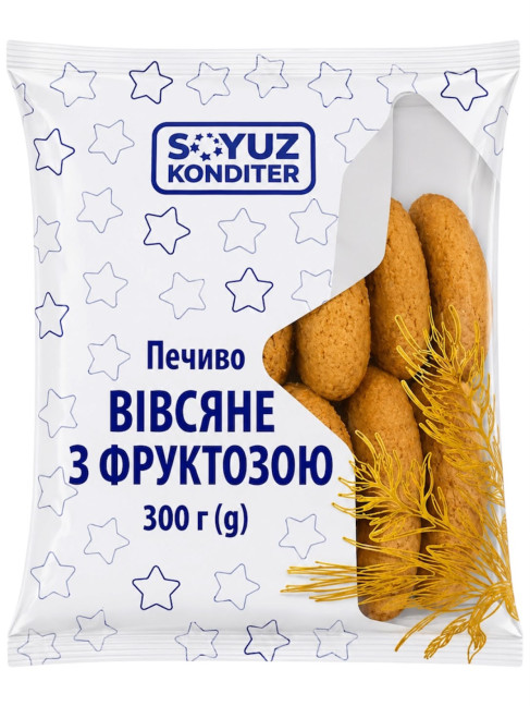 деталь Овсяное печенье с фруктозой 300г Soyuz