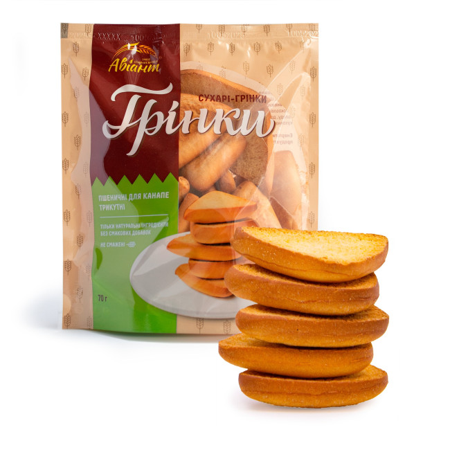 деталь Сухари-гренки треугольные 70 г Авіант