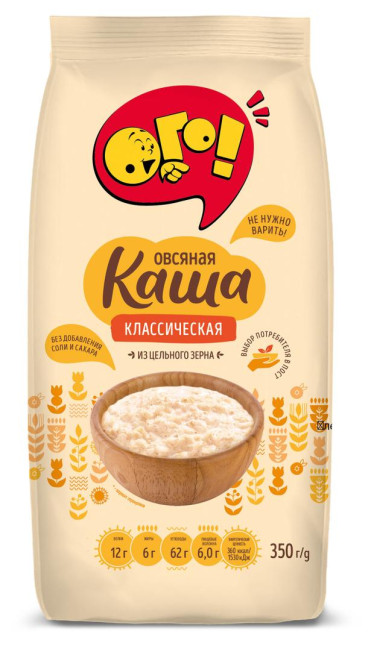 деталь Овсяная каша класическая Ого! 350г