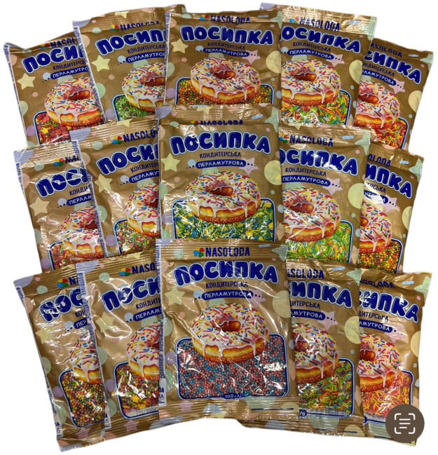 деталь Кондитерская посыпка, перламутровая MIX 100г Nasoloda