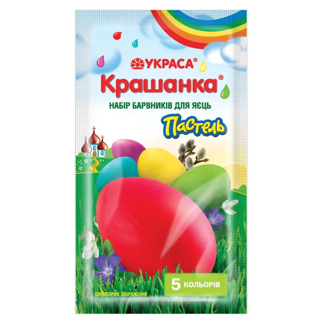 деталь Краски для яиц Крашанка Пастель 5 цветов Украса