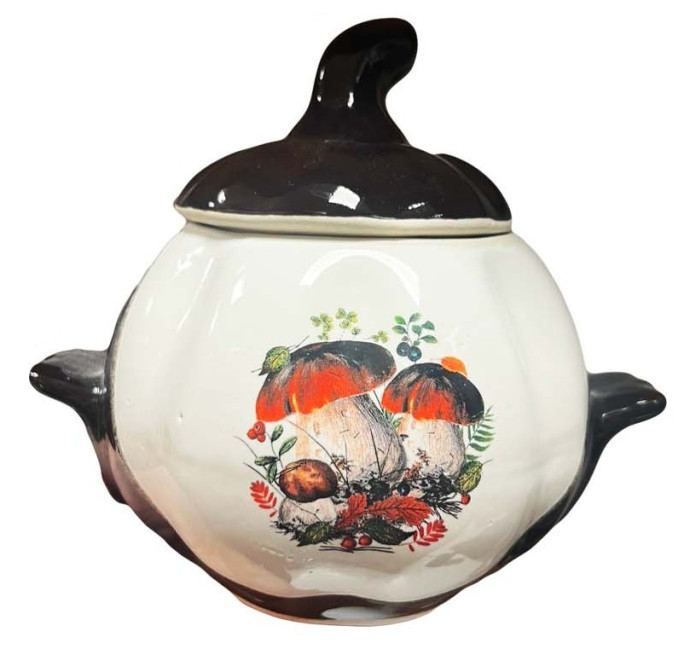 деталь Керамический горшок «Грибы маслята» 0,75 л