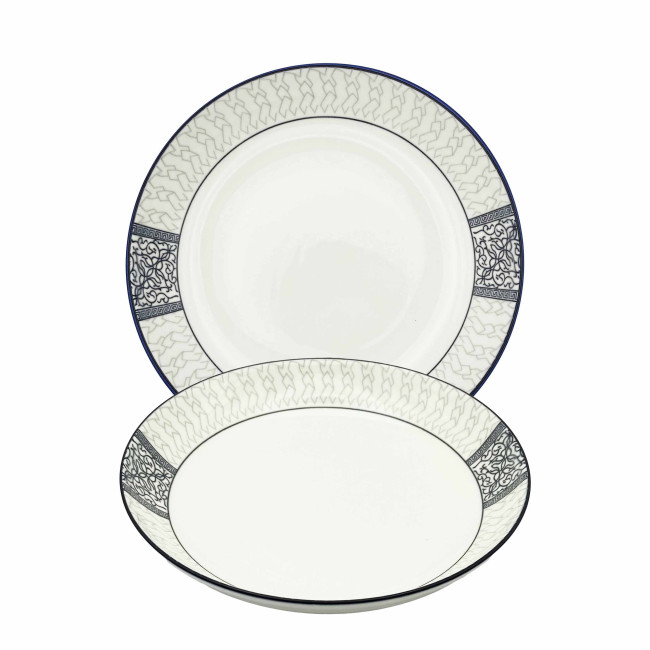 деталь Фарфоровая тарелка «Чёрный узор», 25,3×4,5 см 1400 мл