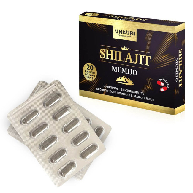 деталь Мумиё Shilajit 20 капсул Unkuri