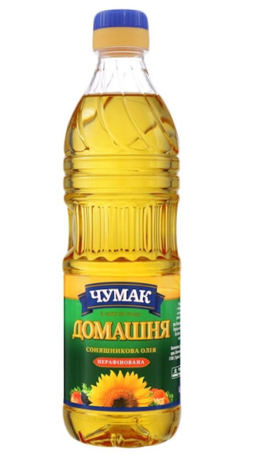 деталь Масло подсолнечное нерафинированное Домашнее 0,9л Чумак