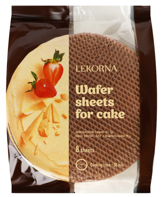 деталь Вафельные коржи с какао 90г Lekorna