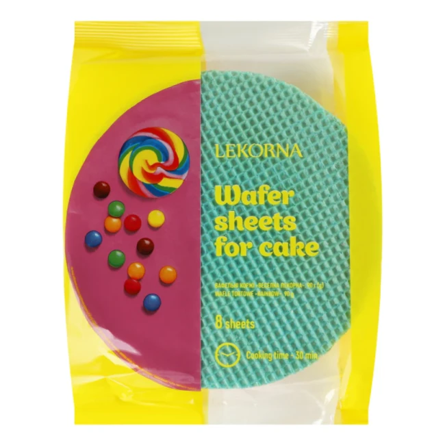 деталь Вафельные коржи для торта Веселка 90г Lekorna