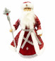 предварительный просмотр Фигурка Деда Мороза в красно-белом с серебром, с отделением для сладостей и подарков, 50 см
